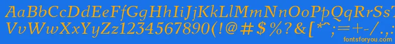 NewjournalItalic Font – Orange Fonts on Blue Background