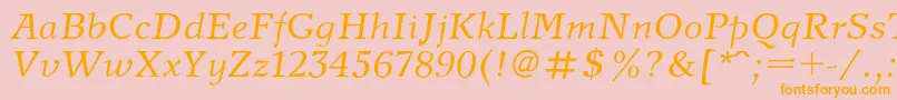 NewjournalItalic Font – Orange Fonts on Pink Background