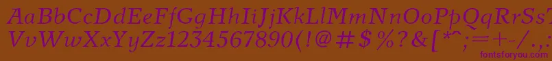 NewjournalItalic Font – Purple Fonts on Brown Background