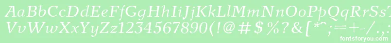 NewjournalItalic Font – White Fonts on Green Background