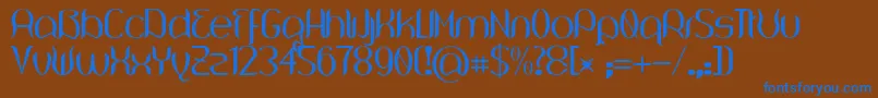 Wouliane Font – Blue Fonts on Brown Background