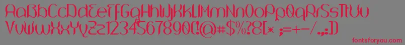 Czcionka Wouliane – czerwone czcionki na szarym tle