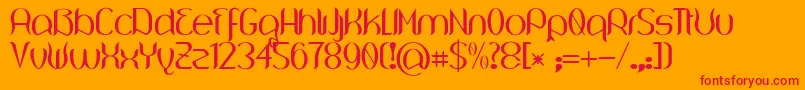 Шрифт Wouliane – красные шрифты на оранжевом фоне