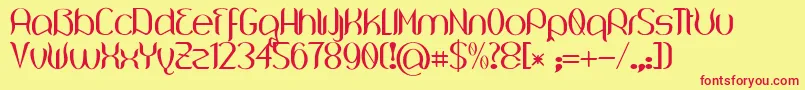 Wouliane Font – Red Fonts on Yellow Background