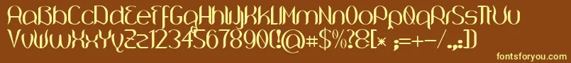 Wouliane Font – Yellow Fonts on Brown Background