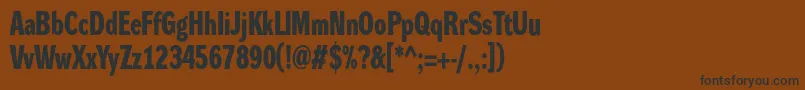 フォントDynagroteskdcBold – 黒い文字が茶色の背景にあります