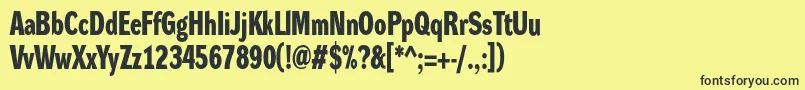DynagroteskdcBold-fontti – mustat fontit keltaisella taustalla