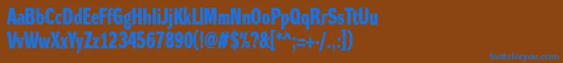 DynagroteskdcBold-fontti – siniset fontit ruskealla taustalla