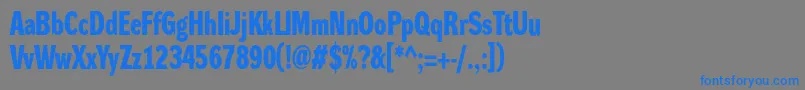 フォントDynagroteskdcBold – 灰色の背景に青い文字