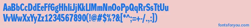 フォントDynagroteskdcBold – ピンクの背景に青い文字