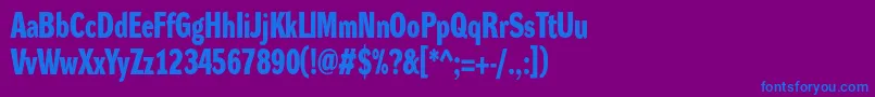 DynagroteskdcBold-Schriftart – Blaue Schriften auf violettem Hintergrund