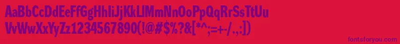 DynagroteskdcBold Font – Purple Fonts on Red Background