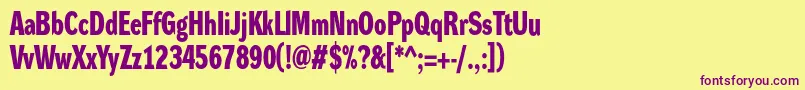 DynagroteskdcBold Font – Purple Fonts on Yellow Background