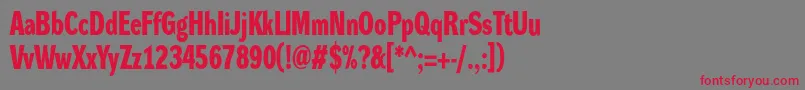 フォントDynagroteskdcBold – 赤い文字の灰色の背景