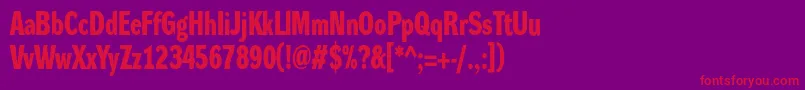 DynagroteskdcBold-Schriftart – Rote Schriften auf violettem Hintergrund
