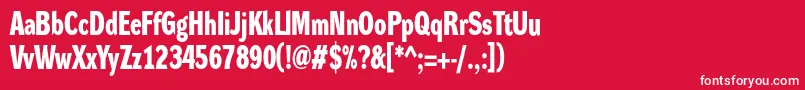 DynagroteskdcBold-fontti – valkoiset fontit punaisella taustalla
