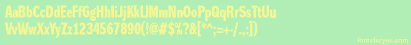 DynagroteskdcBold Font – Yellow Fonts on Green Background