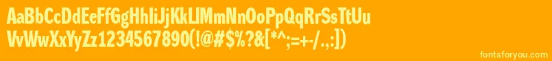 フォントDynagroteskdcBold – オレンジの背景に黄色の文字