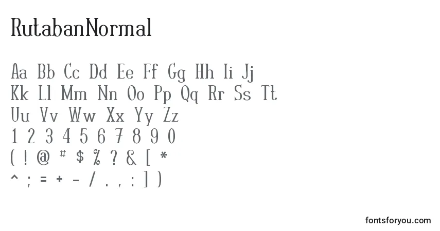 Schriftart RutabanNormal – Alphabet, Zahlen, spezielle Symbole