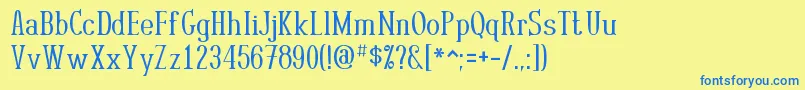 RutabanNormal Font – Blue Fonts on Yellow Background