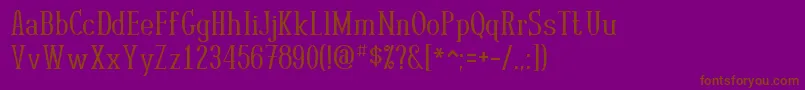 Więcej informacji o czcionce RutabanNormal Czcionka RutabanNormal – brązowe czcionki na fioletowym tle