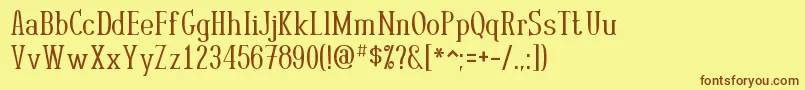 RutabanNormal Font – Brown Fonts on Yellow Background
