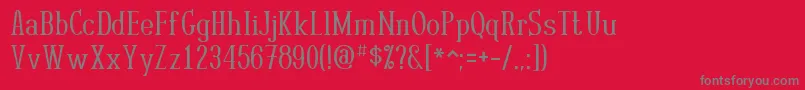 RutabanNormal Font – Gray Fonts on Red Background