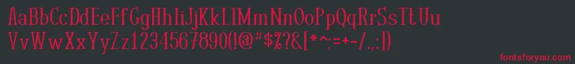 RutabanNormal Font – Red Fonts on Black Background