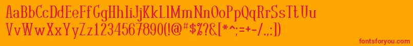 RutabanNormal Font – Red Fonts on Orange Background