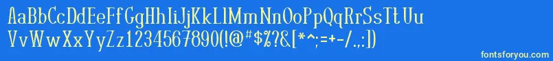 RutabanNormal Font – Yellow Fonts on Blue Background