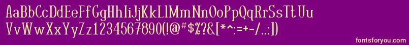 RutabanNormal Font – Yellow Fonts on Purple Background