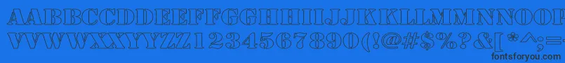 ArmyHollowWide Font – Black Fonts on Blue Background