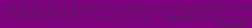 フォントArmyHollowWide – 紫の背景に黒い文字