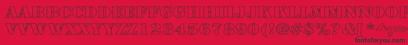 ArmyHollowWide Font – Black Fonts on Red Background