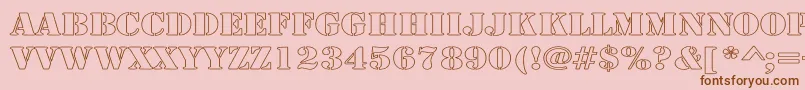 ArmyHollowWide Font – Brown Fonts on Pink Background