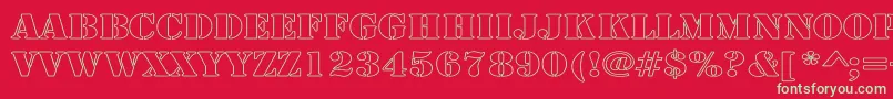 ArmyHollowWide-Schriftart – Grüne Schriften auf rotem Hintergrund