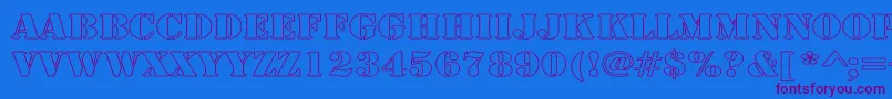 ArmyHollowWide Font – Purple Fonts on Blue Background