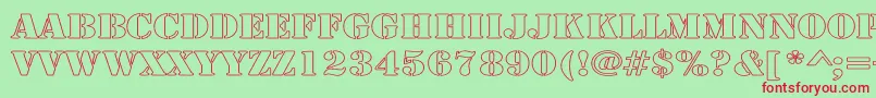 ArmyHollowWide Font – Red Fonts on Green Background