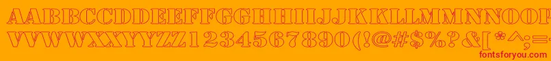 ArmyHollowWide Font – Red Fonts on Orange Background