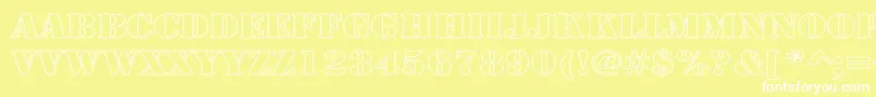 ArmyHollowWide Font – White Fonts on Yellow Background