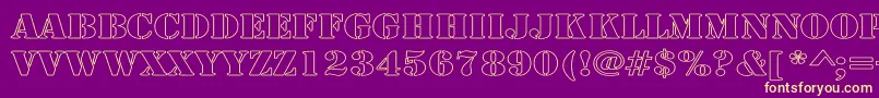 ArmyHollowWide Font – Yellow Fonts on Purple Background