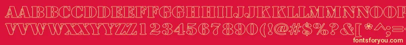 ArmyHollowWide Font – Yellow Fonts on Red Background