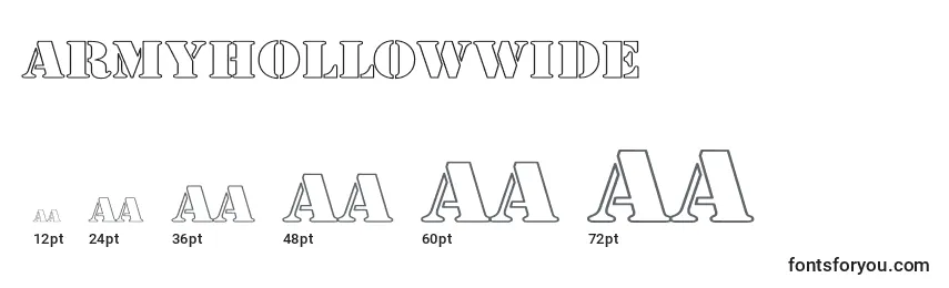 ArmyHollowWide Font Sizes