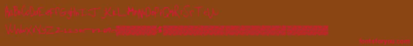 Openhatch-Schriftart – Rote Schriften auf braunem Hintergrund
