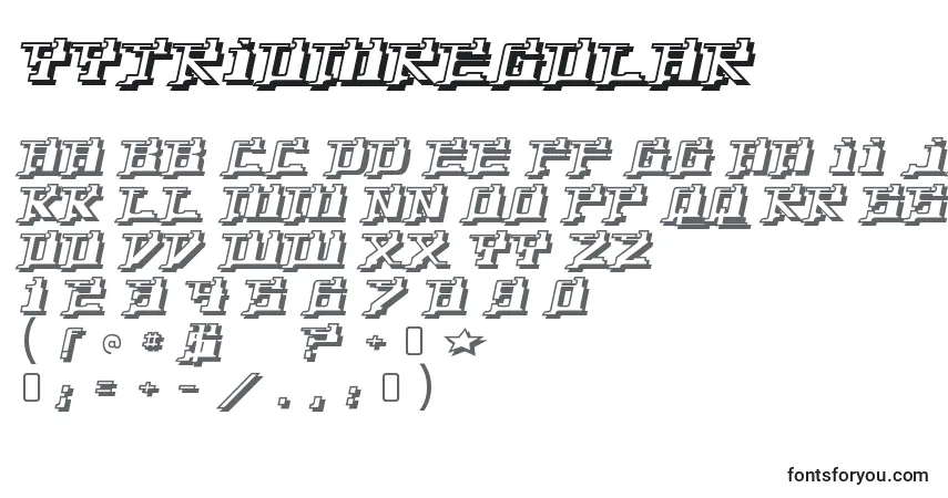 Schriftart YytriumRegular – Alphabet, Zahlen, spezielle Symbole