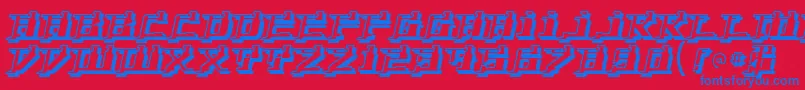 YytriumRegular Font – Blue Fonts on Red Background