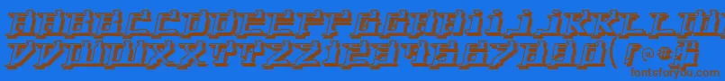 YytriumRegular Font – Brown Fonts on Blue Background