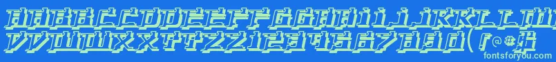 YytriumRegular Font – Green Fonts on Blue Background