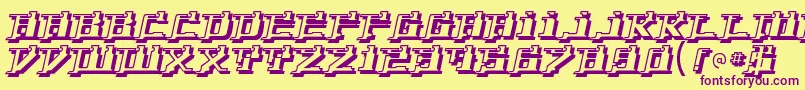 フォントYytriumRegular – 紫色のフォント、黄色の背景