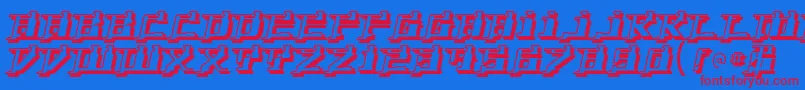YytriumRegular Font – Red Fonts on Blue Background